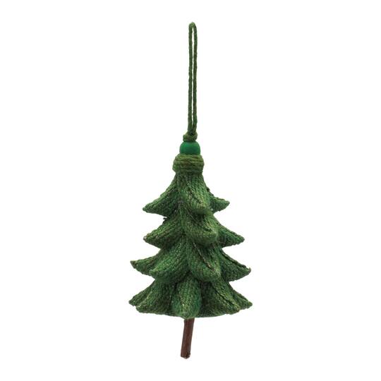 Melrose 5.5" Green Rustic Tree Ornaments, 4ct.
